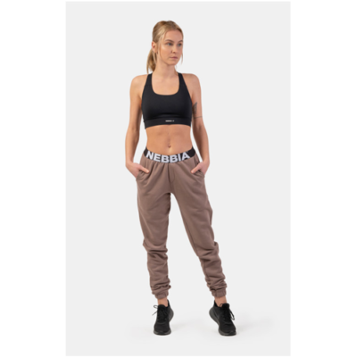 ICONIC MID-WAIST SWEATPANTS BROWN 3