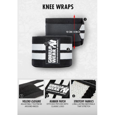 Knee Wraps - Black White 5
