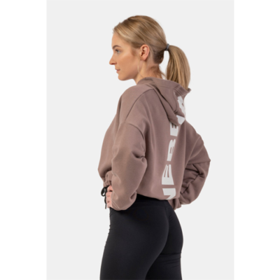LOOSE FIT CROP HOODIE ICONIC BROWN 2