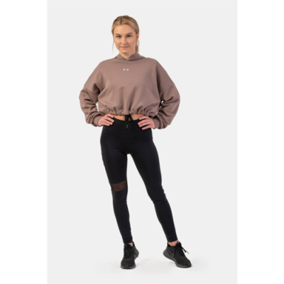 LOOSE FIT CROP HOODIE ICONIC BROWN 4