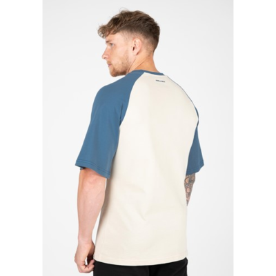 Logan Oversized T-Shirt - Beige Blue 2