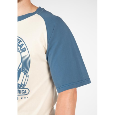 Logan Oversized T-Shirt - Beige Blue 4