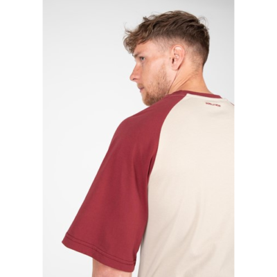 Logan Oversized T-Shirt - Beige Red 5 Logan Oversized T-Shirt - Beige Red 5
