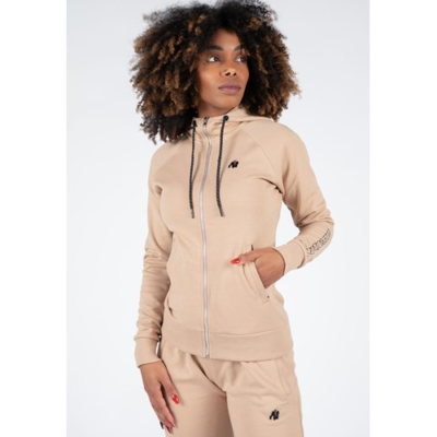 Marion Zipped Hoodie - Beige 1