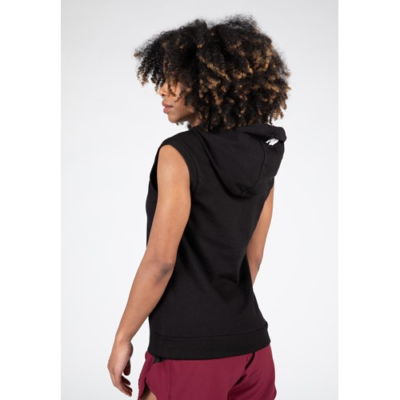 Virginia Sleeveless Hoodie - Black 2