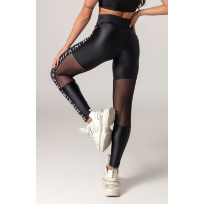 Amazing Fitness Black Leggings with Tulle Cutouts 2