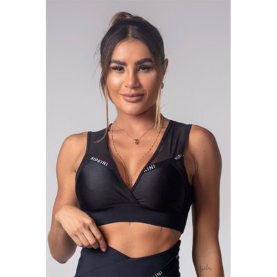 Black Gym Girl Top with tulle on the Back 1