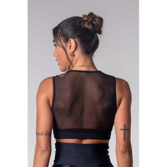 black dress gym girl Luxe Activewear | Gym Coverup in Black Athletic Mesh