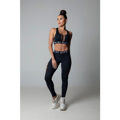 Black Hi Gorgeous Fitness Leggings with Cutouts 1