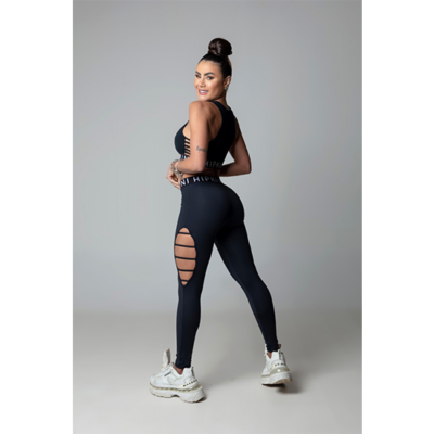 Black Hi Gorgeous Fitness Leggings with Cutouts 4