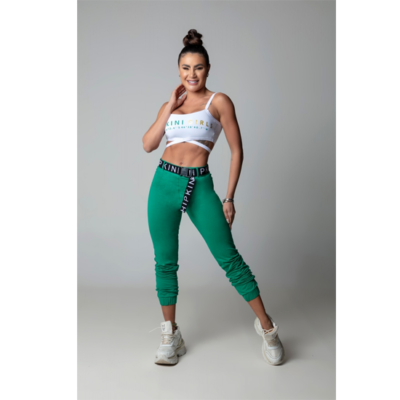 Blouse's Hi Gorgeous Fitness Green Leggings with Belt 3