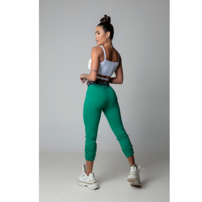 Blouse's Hi Gorgeous Fitness Green Leggings with Belt 4