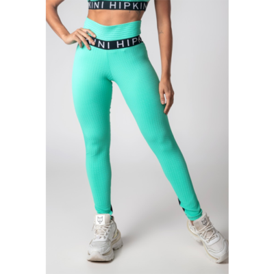 Green Textured Gym Girl Leggings 1