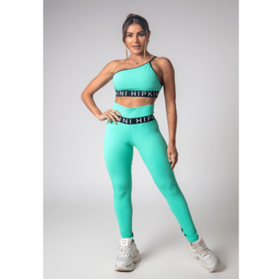 Green Textured Gym Girl Top 3