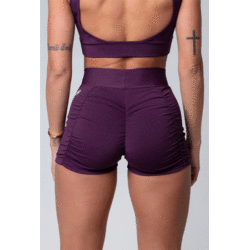 Burgundy Shorts with Ruffle - S