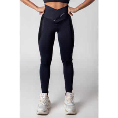 Legging Gym Girl Black Crossover Waistband 1