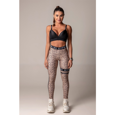 Leggings Walk Fitness Black with Animal Print 3