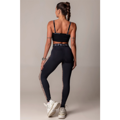 Leggings Walk Fitness Black with Animal Print 4