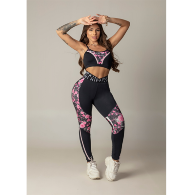 Top Game Fitness Black Floral 3