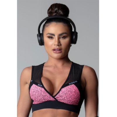 Top Hi Gorgeous Fitness Pink print with tulle on the back 1