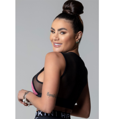 Top Hi Gorgeous Fitness Pink print with tulle on the back 2