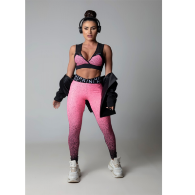 Top Hi Gorgeous Fitness Pink print with tulle on the back 3