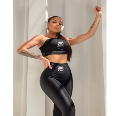 Black One-Shoulder Gymrat Top 2