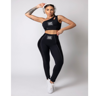 Black One-Shoulder Gymrat Top 4