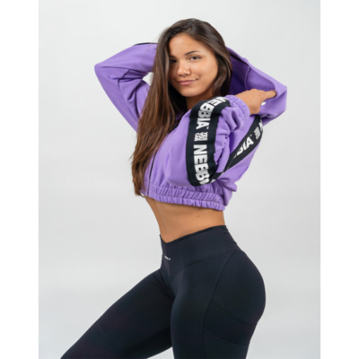 CROPPED ZIP-UP HOODIE ICONIC LILA