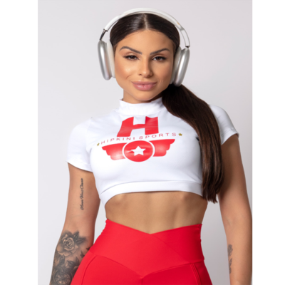 White Gymrat Fitness Top with Silk on the Front 4