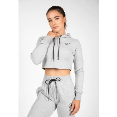 Pixley Crop Top Hoodie - Gray 1