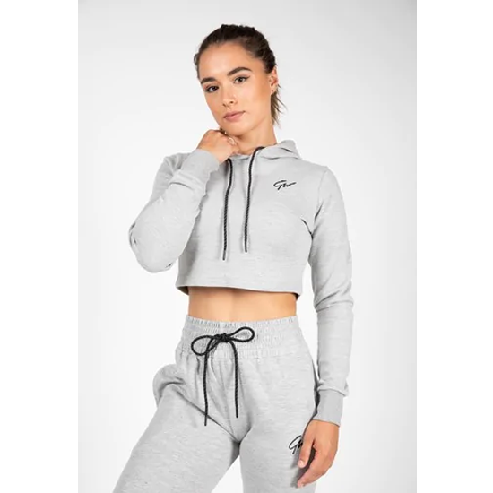 Pixley Crop Top Hoodie - Gray 1