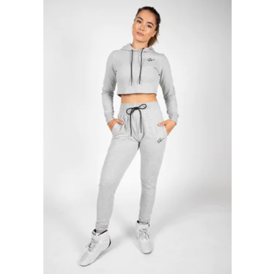 Pixley Crop Top Hoodie - Gray 3