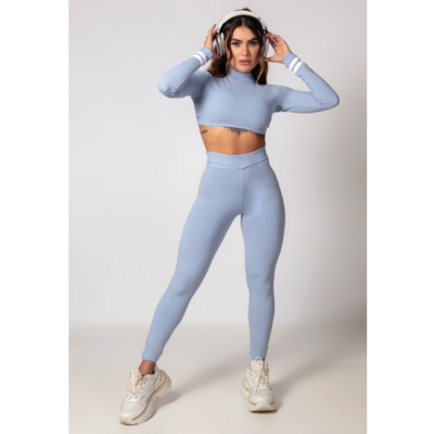 Sky Blue Long Sleeve Activewear Top 10