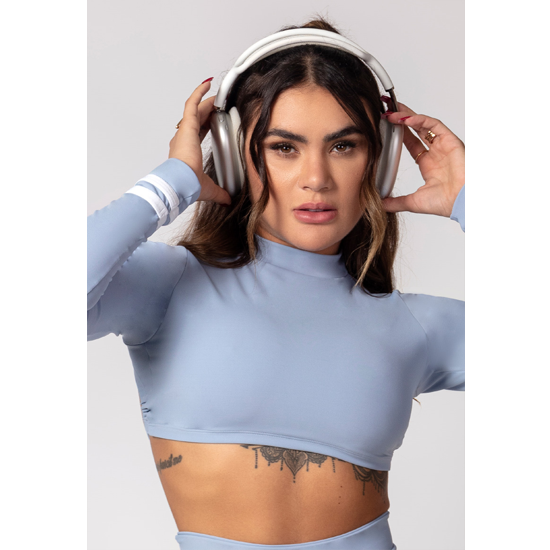 Sky Blue Long Sleeve Activewear Top 6