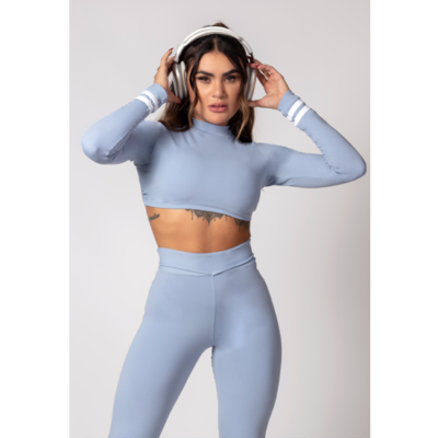 Sky Blue Long Sleeve Activewear Top 9