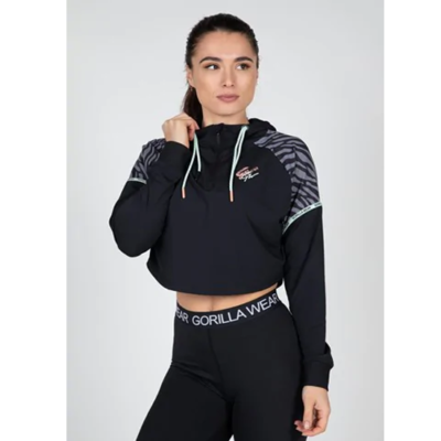 Zion Cropped Hoodie - Black 1