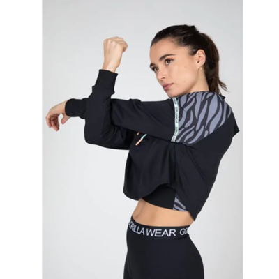 Zion Cropped Hoodie - Black 4