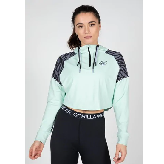 Zion Cropped Hoodie - Green 1