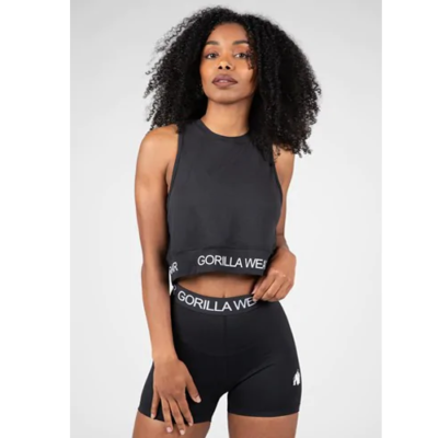 COLBY CROPPED TANK TOP BLACK 1