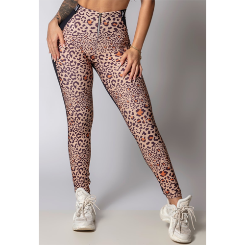 Fresh Black Leggings with Animal Print 1