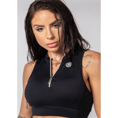 Fresh Black Top with Zipper 1