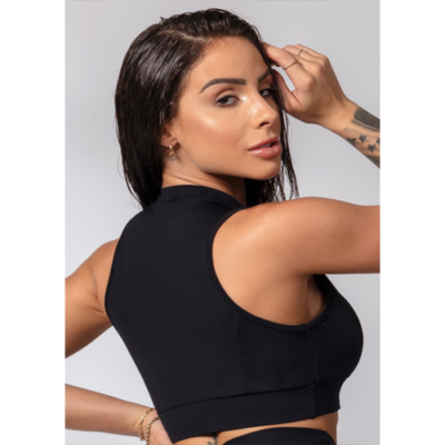 Fresh Black Top with Zipper 3