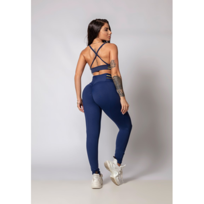 Fresh Blue Leggings with Cutouts 4