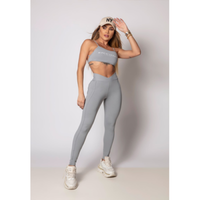 Gray Heaven Leggings with Silk on the waistband 3