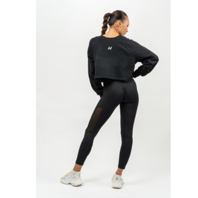 CROP CREW NECK SWEATSHIRT GYM SPIRIT BLACK 2