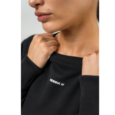 CROP CREW NECK SWEATSHIRT GYM SPIRIT BLACK 4