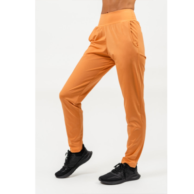 SHINY SLIM FIT LEGGINGS PANTS SLEEK ORANGE 1