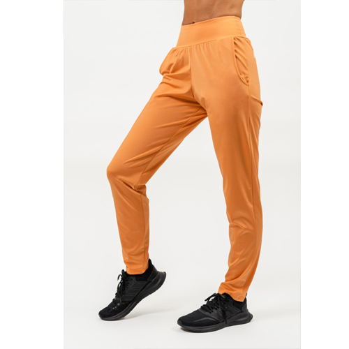 SHINY SLIM FIT LEGGINGS PANTS SLEEK ORANGE 1