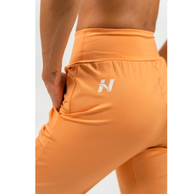 SHINY SLIM FIT LEGGINGS PANTS SLEEK ORANGE 5